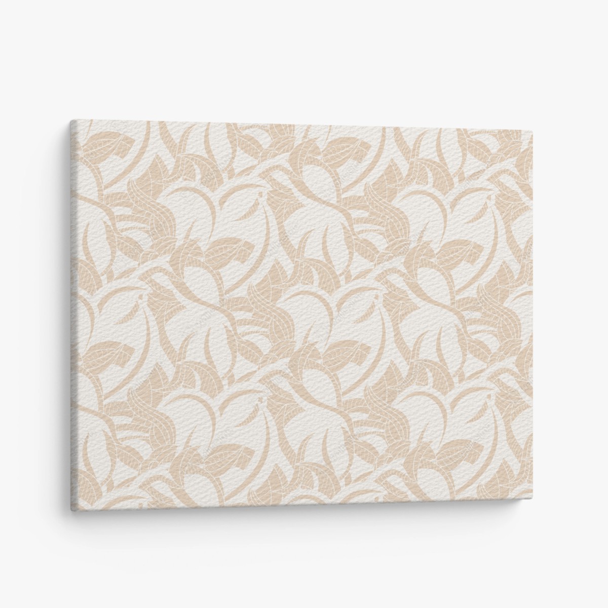 Cuadro en lienzo estampado botánico beige de hojas entrelazadas – Pixers®