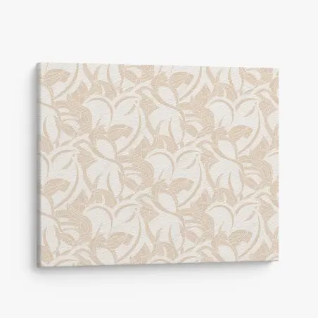Cuadro en lienzo estampado botánico beige de hojas entrelazadas – Pixers®