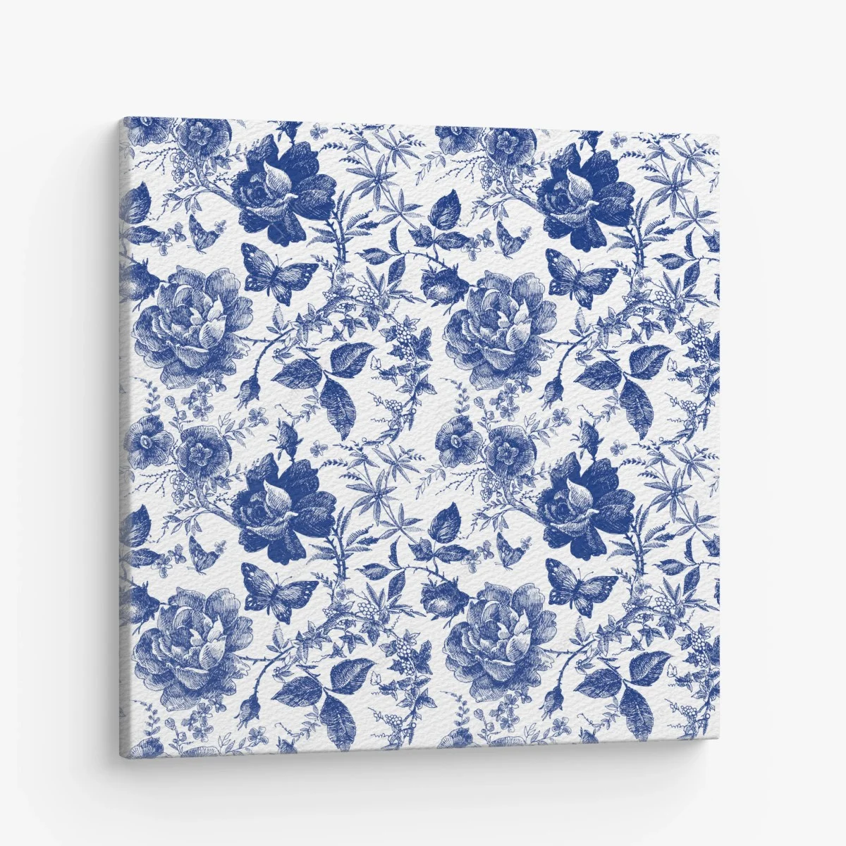 Cuadro en lienzo estampado floral azul estilo vintage – Pixers® Cuadro en lienzo estampado floral azul estilo vintage – Pixers®