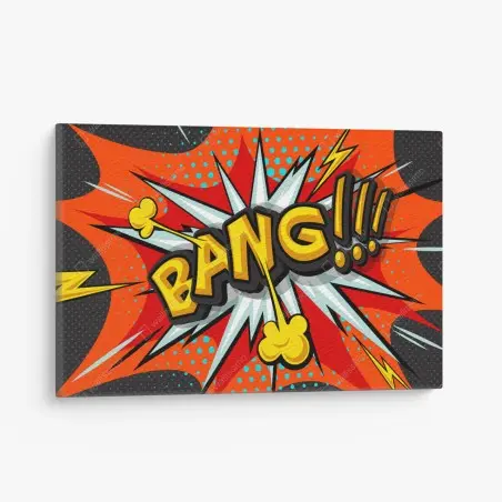 Cuadro en lienzo explosión pop retro con onomatopeya – Pixers®