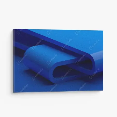 Cuadro en lienzo curvas geométricas en azul profundo – Pixers®