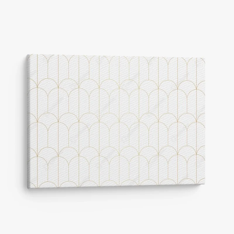 Cuadro en lienzo patrón geométrico art déco dorado minimalista