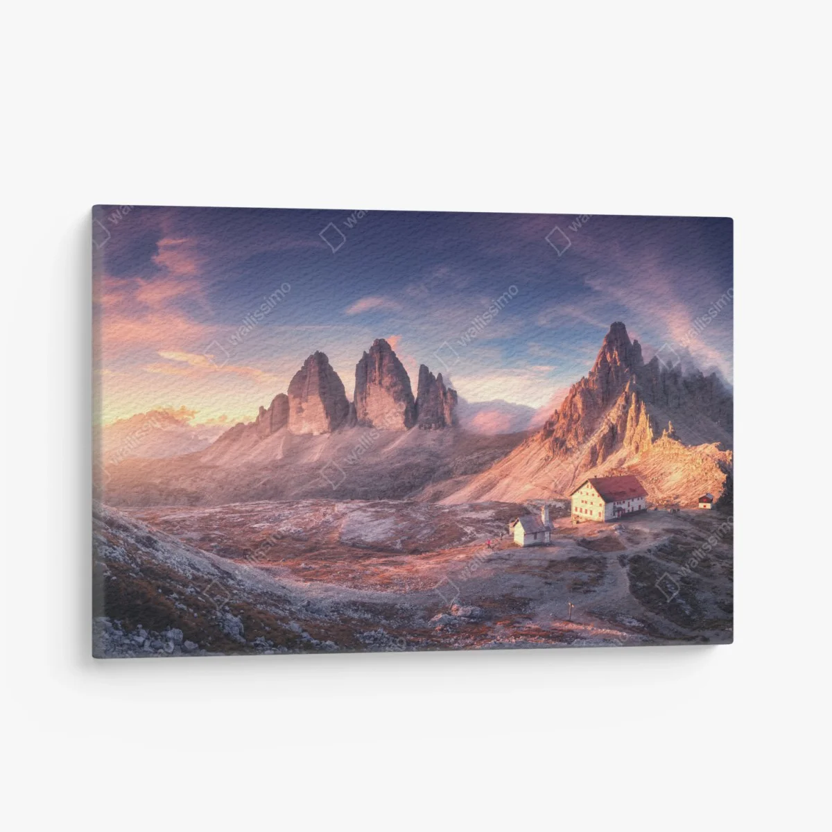 Cuadro en lienzo amanecer en las Dolomitas con picos imponentes – Pixers® Cuadro en lienzo amanecer en las Dolomitas con picos imponentes – Pixers®