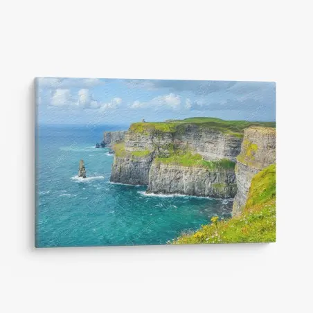 Cuadro en lienzo panorama costero de los acantilados de Moher – Pixers®