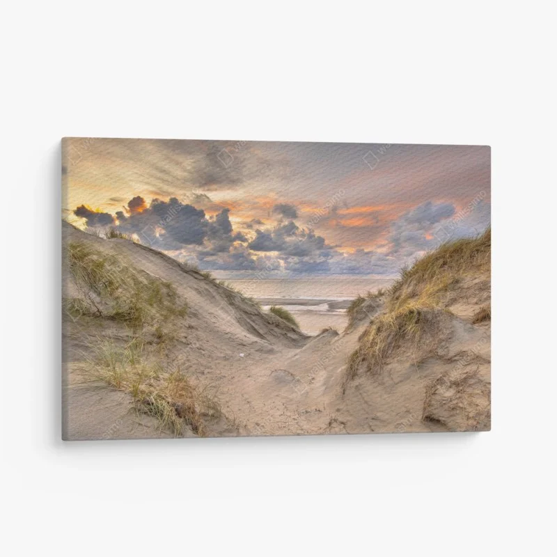 Cuadro en lienzo puesta de sol sobre las dunas de Zeeland