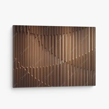 Cuadro en lienzo pared de listones de madera con patrón geométrico – Pixers®