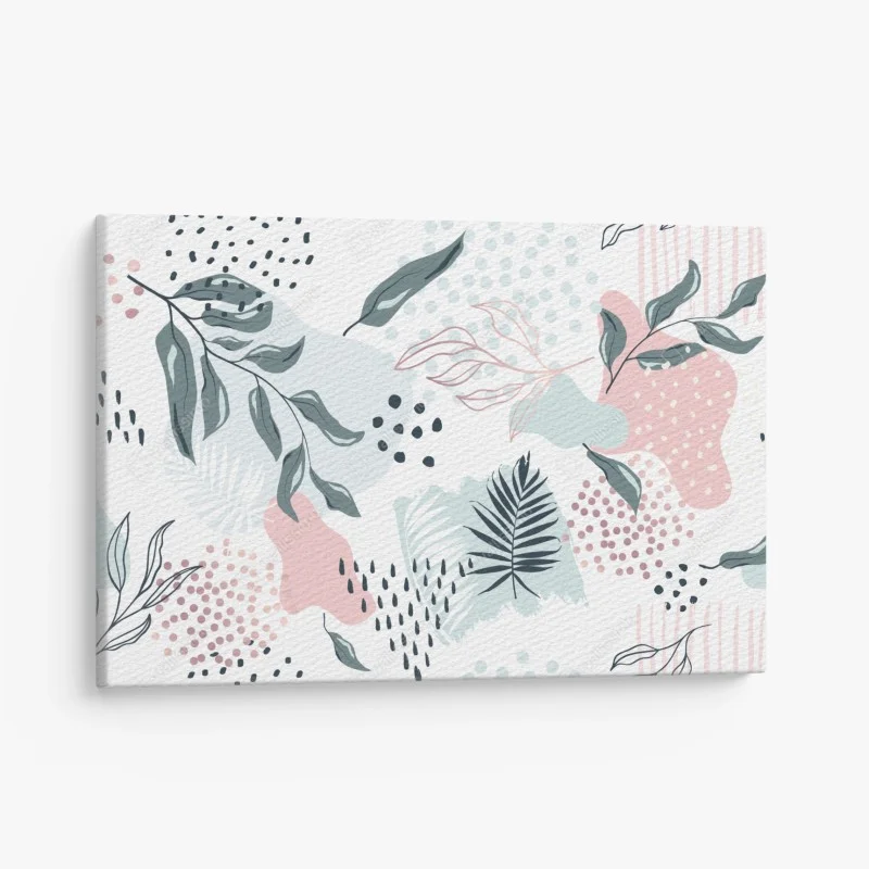 Cuadro en lienzo arte botánico en tonos pastel