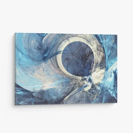 Cuadro en lienzo vórtice fractal azul en movimiento – Pixers®
