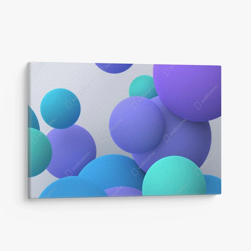 Cuadro en lienzo esferas coloridas en 3d sobre fondo minimalista