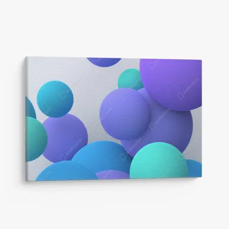 Cuadro en lienzo esferas coloridas en 3d sobre fondo minimalista – Pixers®