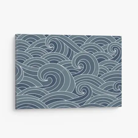 Cuadro en lienzo patrón de olas marinas en tonos azules – Pixers®