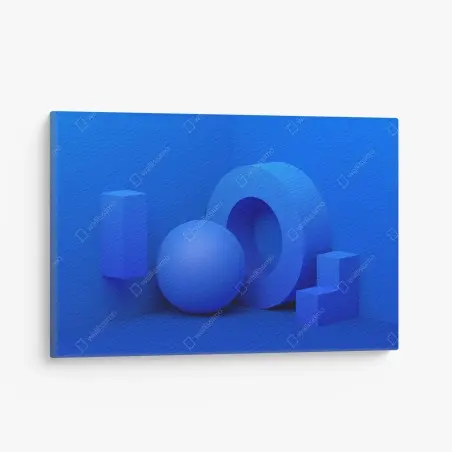 Cuadro en lienzo composición geométrica azul minimalista – Pixers®