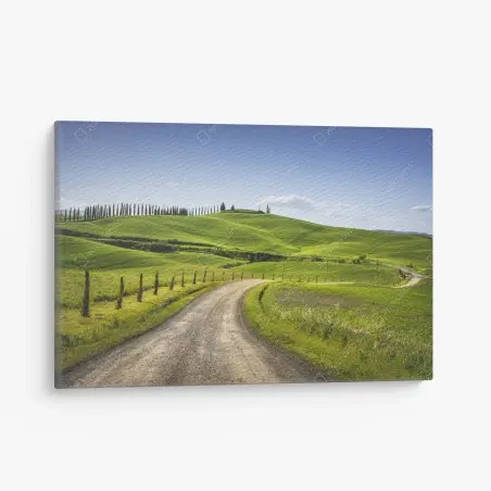 Cuadro en lienzo camino rural en Monteroni d'Arbia, Toscana – Pixers®