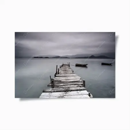 Póster muelle hacia el horizonte brumoso – Pixers®