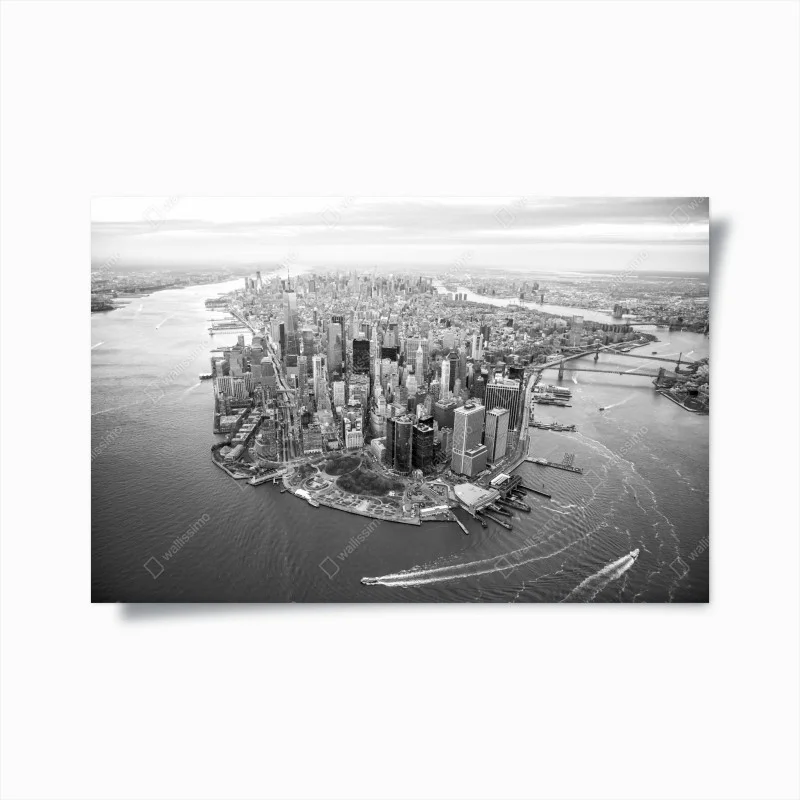 Póster atardecer aéreo en Manhattan