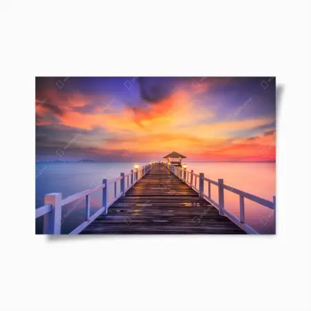 Póster muelle de madera al amanecer – Pixers®
