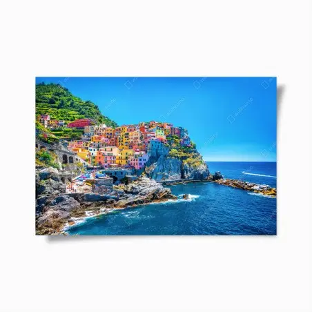 Póster casas de colores en acantilado de Manarola – Pixers®