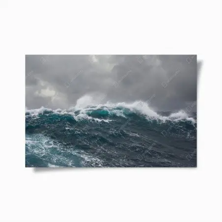 Póster océano embravecido bajo cielo tormentoso – Pixers®