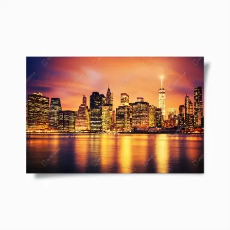Póster atmósfera dorada de Manhattan al atardecer – Pixers®
