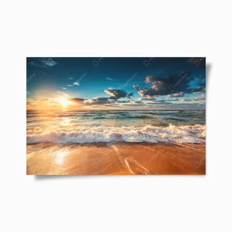 Póster amanecer dorado sobre el mar – Pixers®