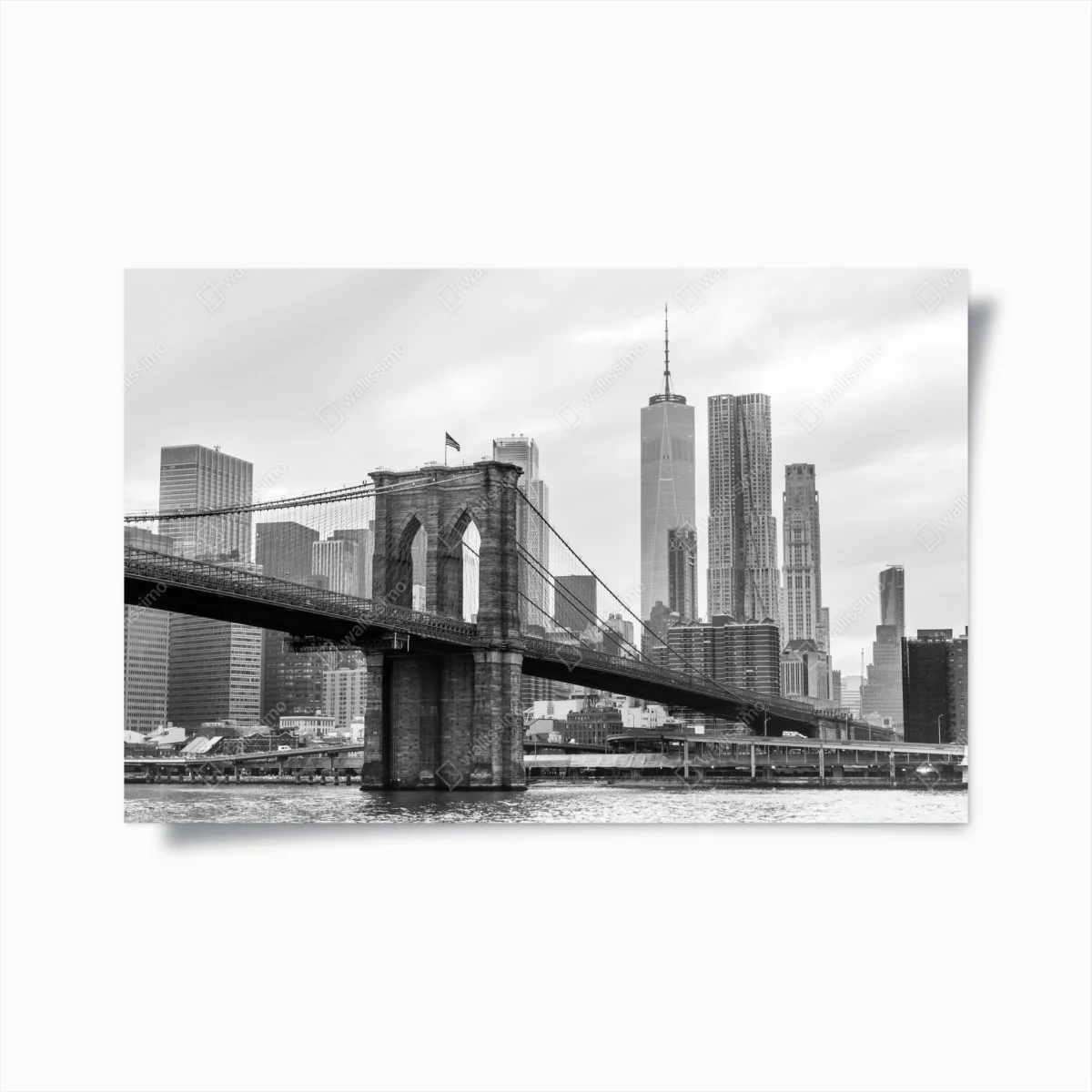 Póster escena del puente de Brooklyn y skyline de Nueva York en blanco y negro – Pixers® Póster escena del puente de Brooklyn y skyline de Nueva York en blanco y negro – Pixers®