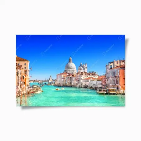 Póster panorama del Gran Canal y Basílica Santa Maria della Salute en Venecia – Pixers®