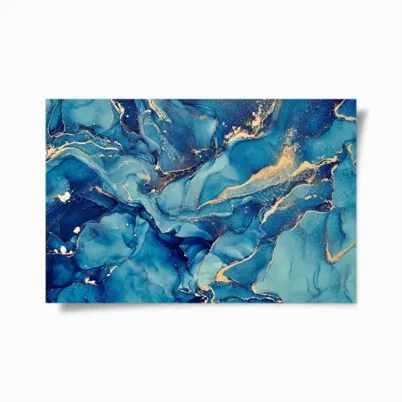 Póster mareas doradas en azul – Pixers®