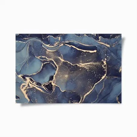 Póster sueño líquido en azul y dorado – Pixers®