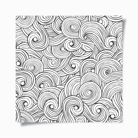 Póster patrón de remolinos en blanco y negro – Pixers®