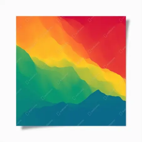 Póster paisaje abstracto de montañas en degradado vibrante – Pixers®
