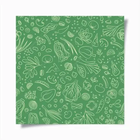 Póster diseño de verduras ilustradas sobre fondo verde – Pixers®