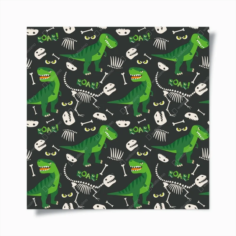 Póster dinosaurios jurásicos en patrón divertido