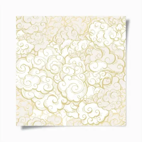 Póster patrón de nubes doradas estilo ornamental – Pixers®