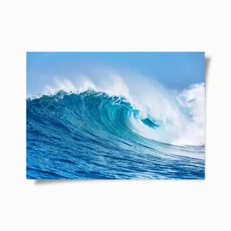 Póster ola poderosa del océano en azul – Pixers®