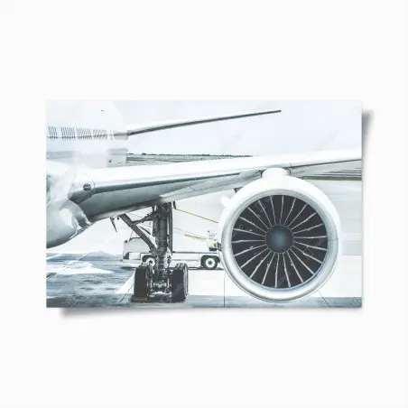Póster motor de avión en la terminal: esencia de viaje – Pixers®