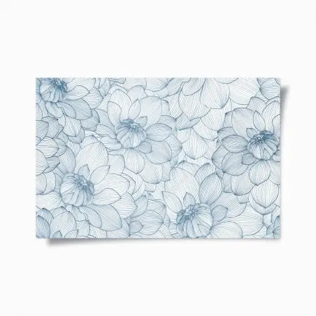 Póster patrón floral lineal azul – Pixers®