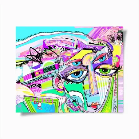 Póster retrato abstracto caleidoscópico – Pixers®