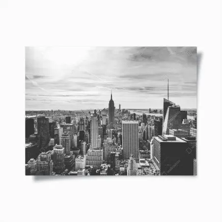 Póster panorama urbano de Nueva York en blanco y negro – Pixers®