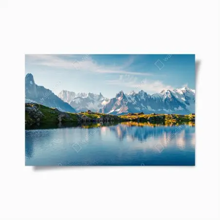 Póster panorámica de Lac Blanc con Mont Blanc – Pixers®