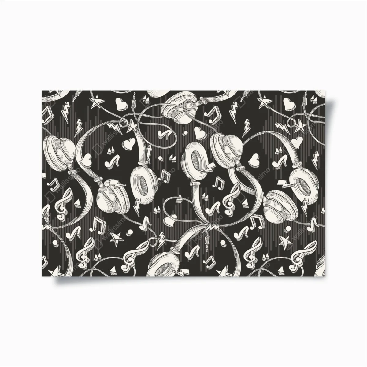 Póster patrón de auriculares y notas musicales – Pixers® Póster patrón de auriculares y notas musicales – Pixers®