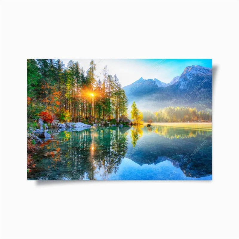 Póster amanecer otoñal en Hintersee
