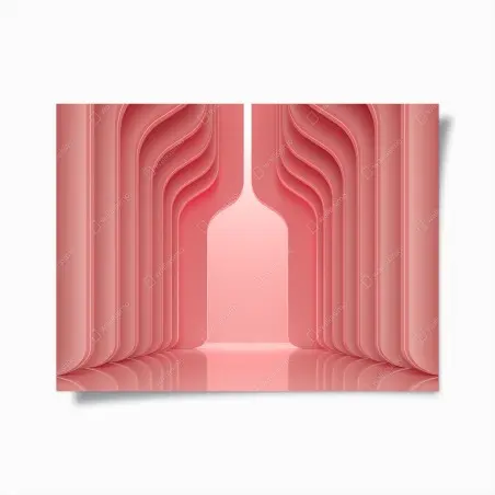Póster espacio coral minimalista y futurista con arcos – Pixers®