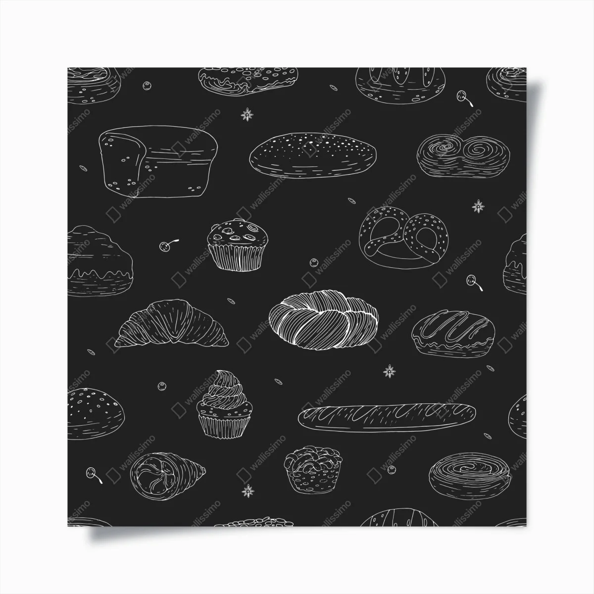 Póster patrón de panadería en blanco y negro – Pixers® Póster patrón de panadería en blanco y negro – Pixers®