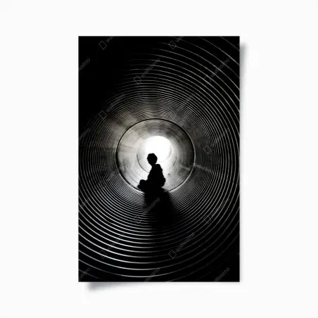 Póster silueta en el túnel de luz – Pixers®
