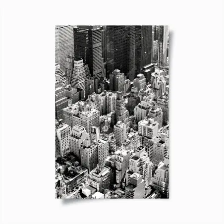 Póster vista aérea en blanco y negro de Manhattan, Nueva York – Pixers®