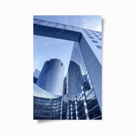 Póster perspectiva urbana de rascacielos y reflejos – Pixers®