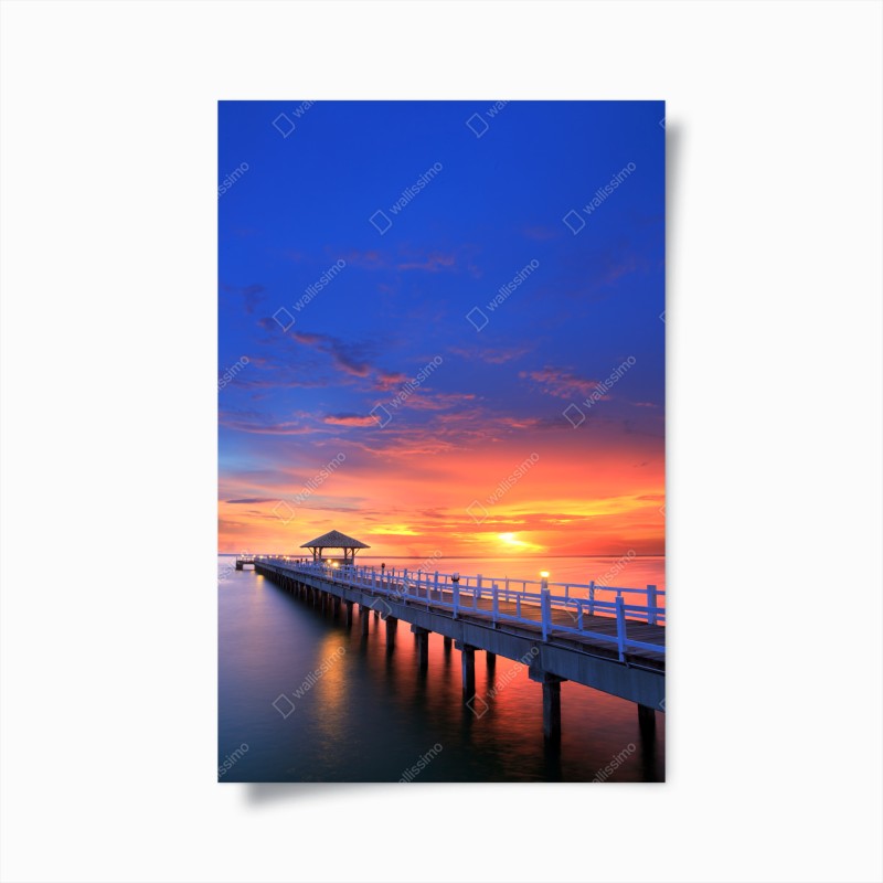 Póster amanecer en el muelle