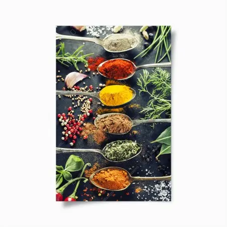Póster especias y hierbas: explosión de color culinario – Pixers®