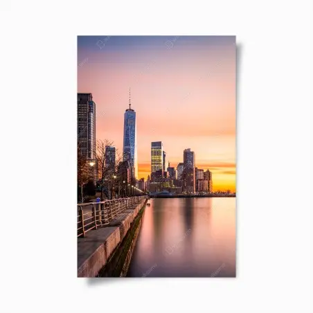 Póster atardecer sobre Lower Manhattan – Pixers®