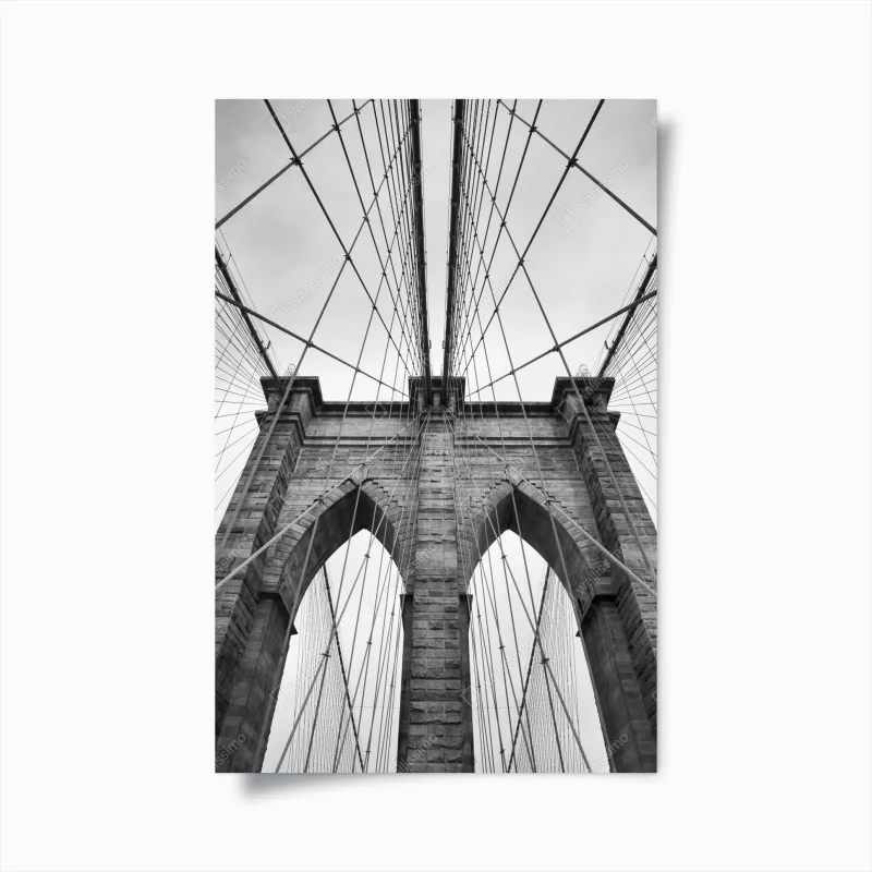 Póster perspectiva arquitectónica del puente de Brooklyn